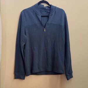 Perry Ellis Men's Zip-Neck Sweater in Slate Blue